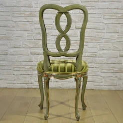 Sedia Otto Verde In Stile Veneziano
