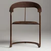 Sedia Parabolica in pelle Galuchat marrone