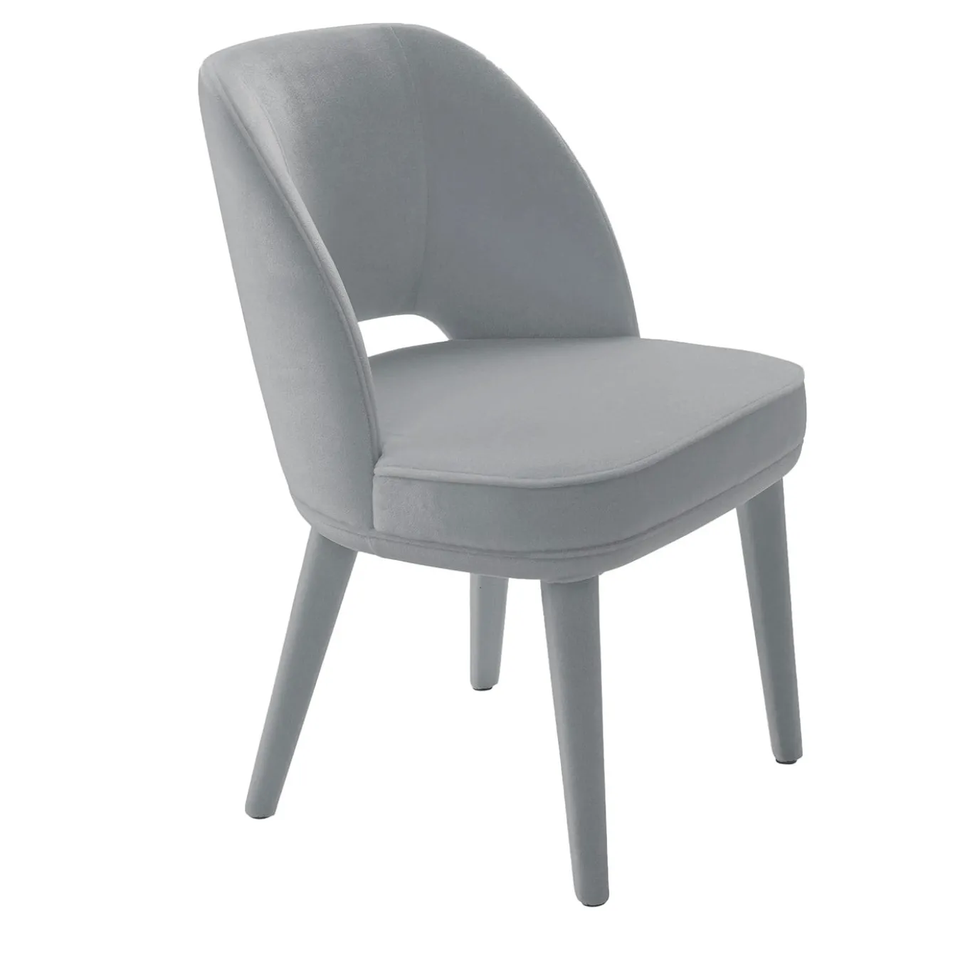 Sedia Penelope in velluto grigio