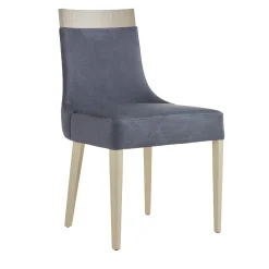 Sedia Privege in Tessuto Blu e Sicomoro