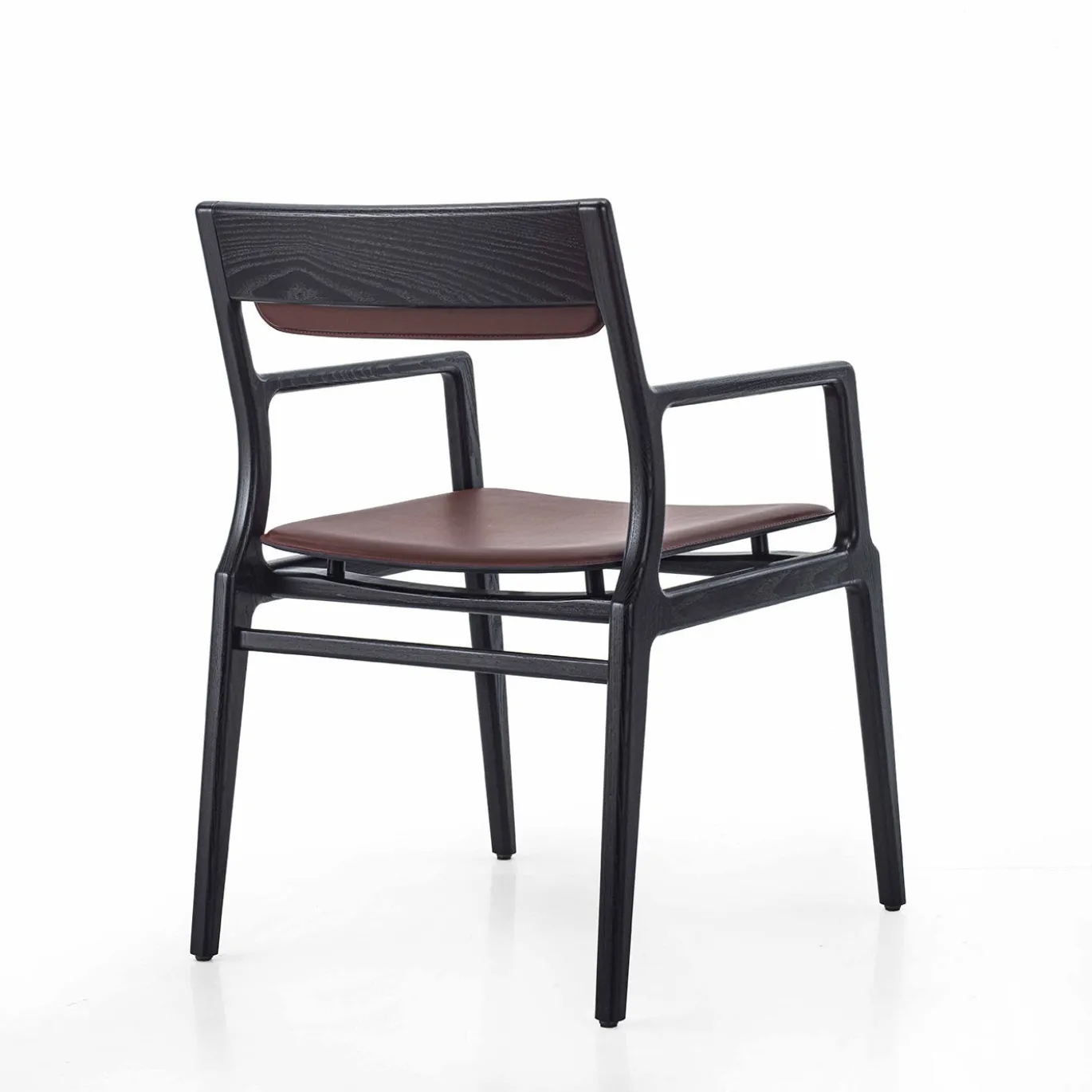 Sedia Roza in legno nero e pelle