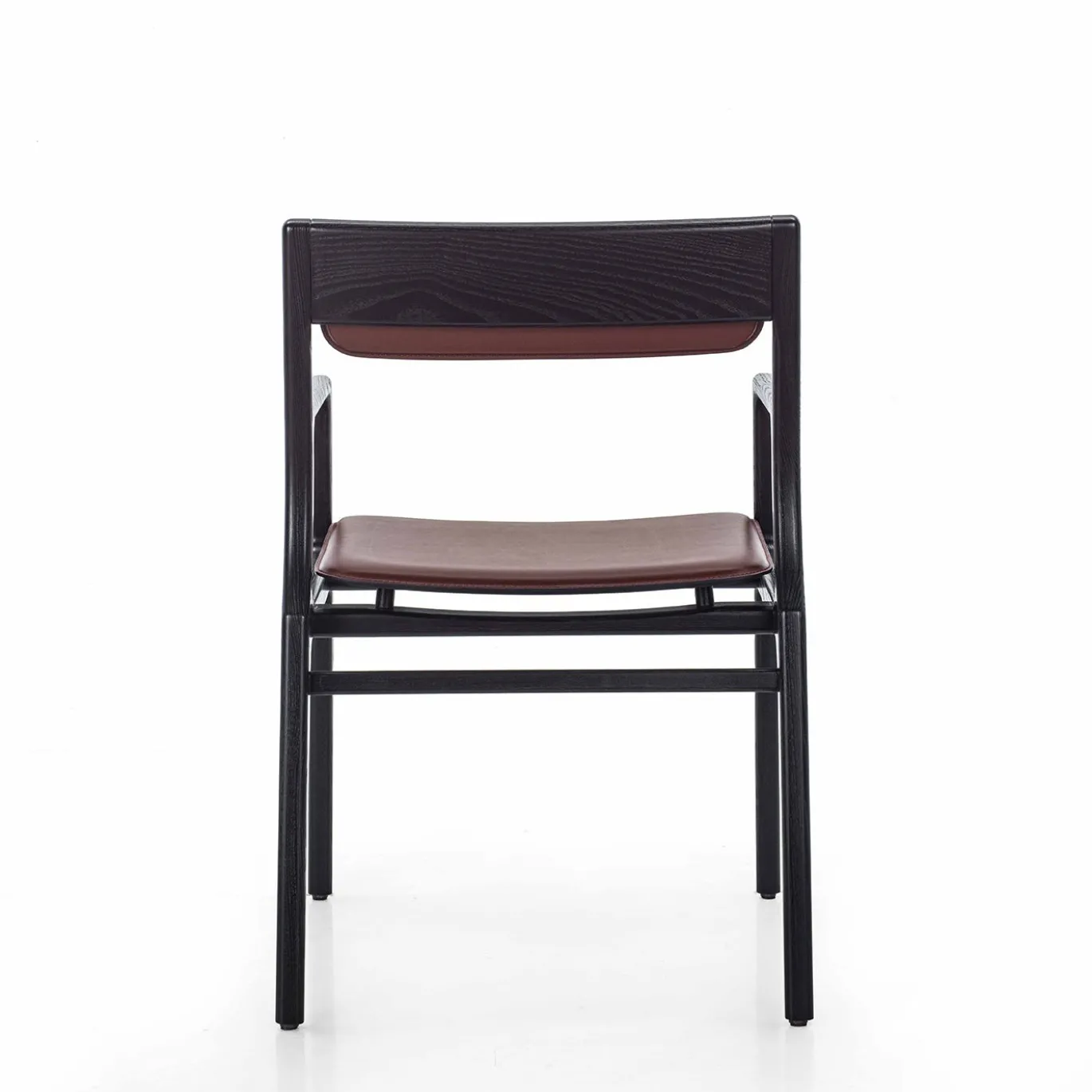 Sedia Roza in legno nero e pelle