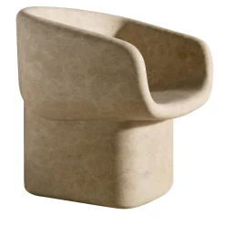 Sedia Scultorea in Marmo Beige Cosimo