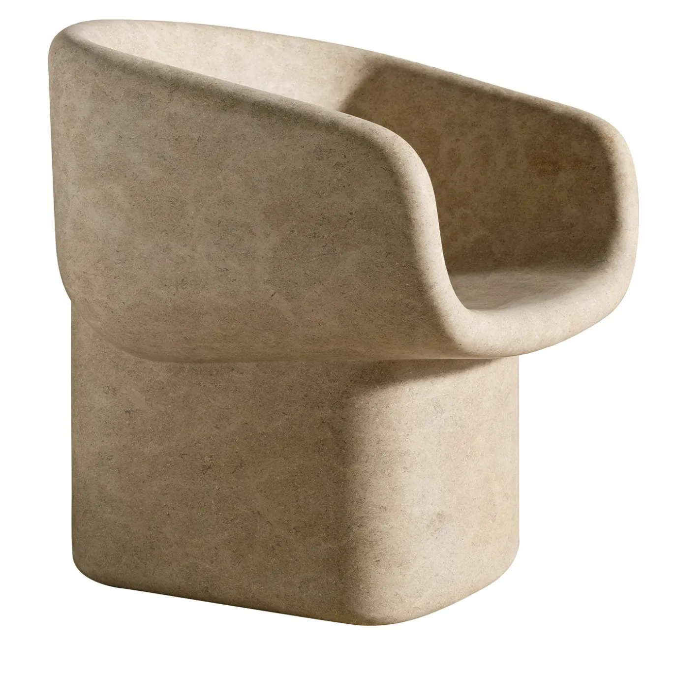 Sedia Scultorea in Marmo Beige Cosimo
