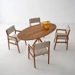 Sedia Shanghai beige e noce