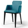 Sedia Shape in pelle blu