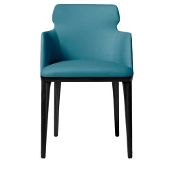Sedia Shape in pelle blu