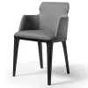 Sedia Shape in pelle grigia