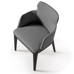 Sedia Shape in pelle grigia