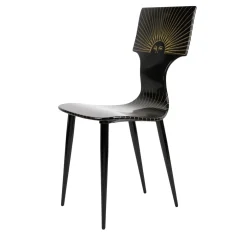 Sedia Sole in legno laccato nero