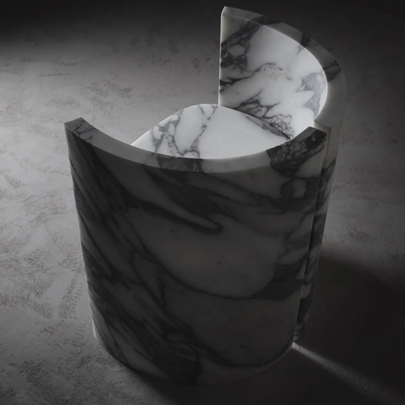 Sedia Sterling in marmo Calacatta