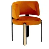 Sedia Tiffany rotonda in velluto arancione