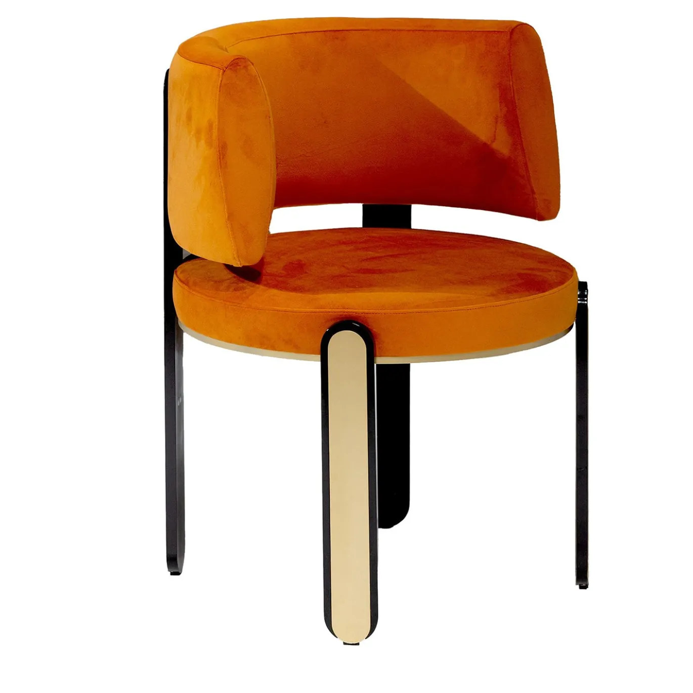 Sedia Tiffany rotonda in velluto arancione