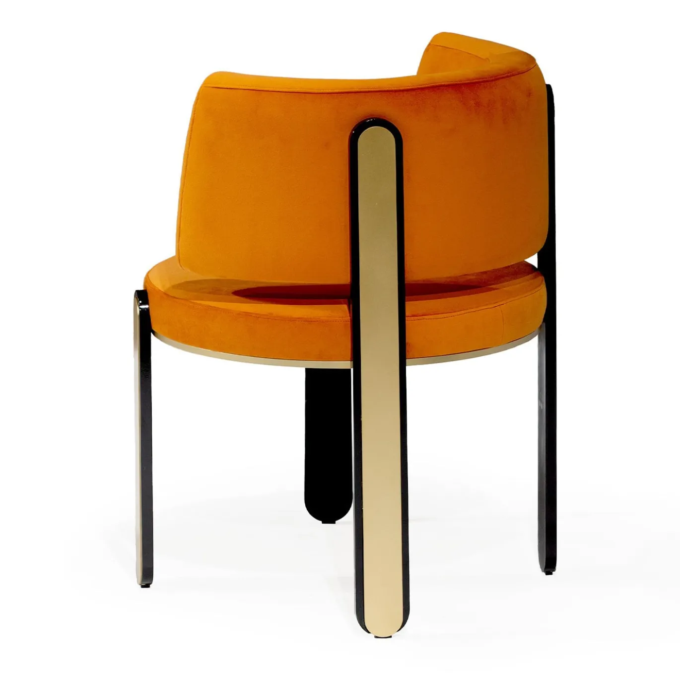 Sedia Tiffany rotonda in velluto arancione