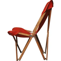 Sedia Tripolina in pelle rossa