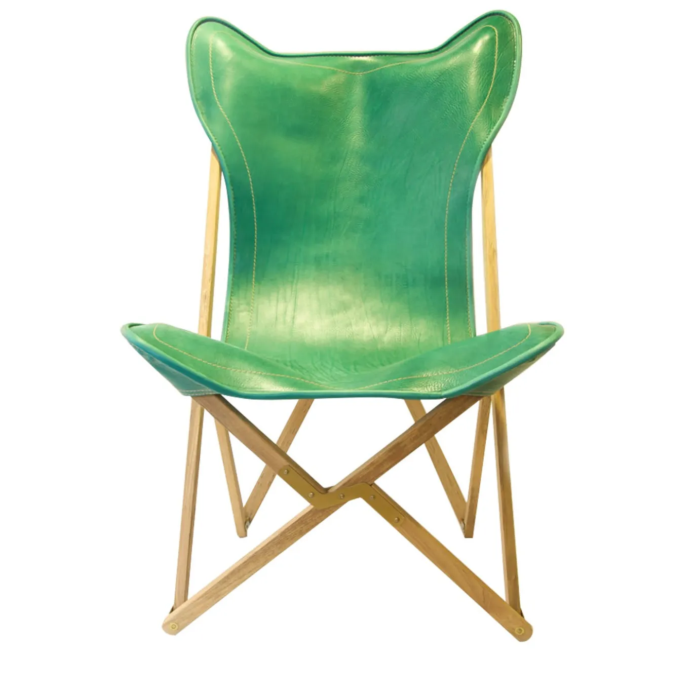 Sedia Tripolina in pelle verde