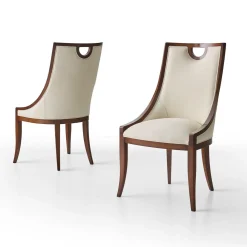 Sedia Tully beige e noce