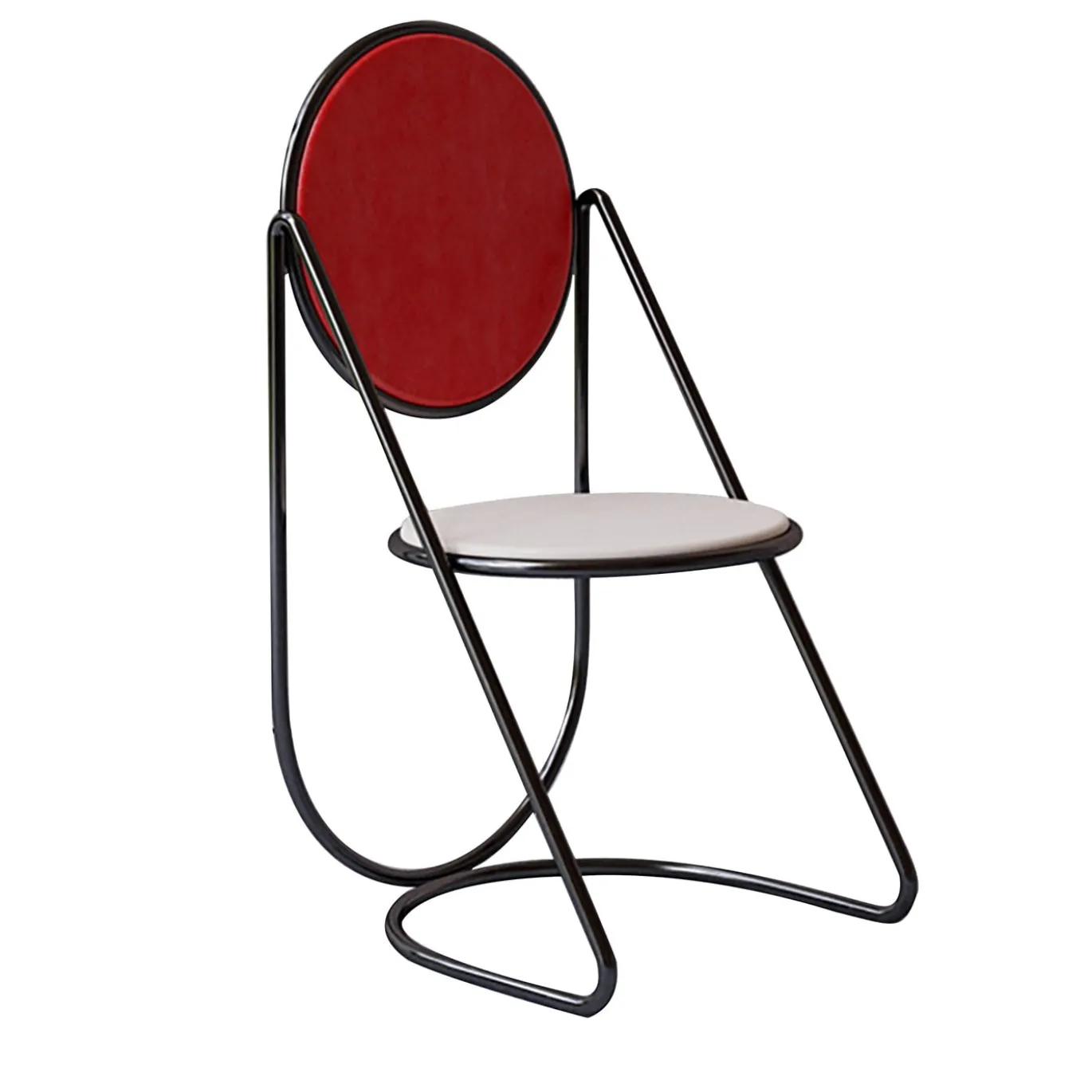 Sedia U-Disk nero/rosso/avorio