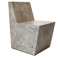 Sedia W in marmo travertino