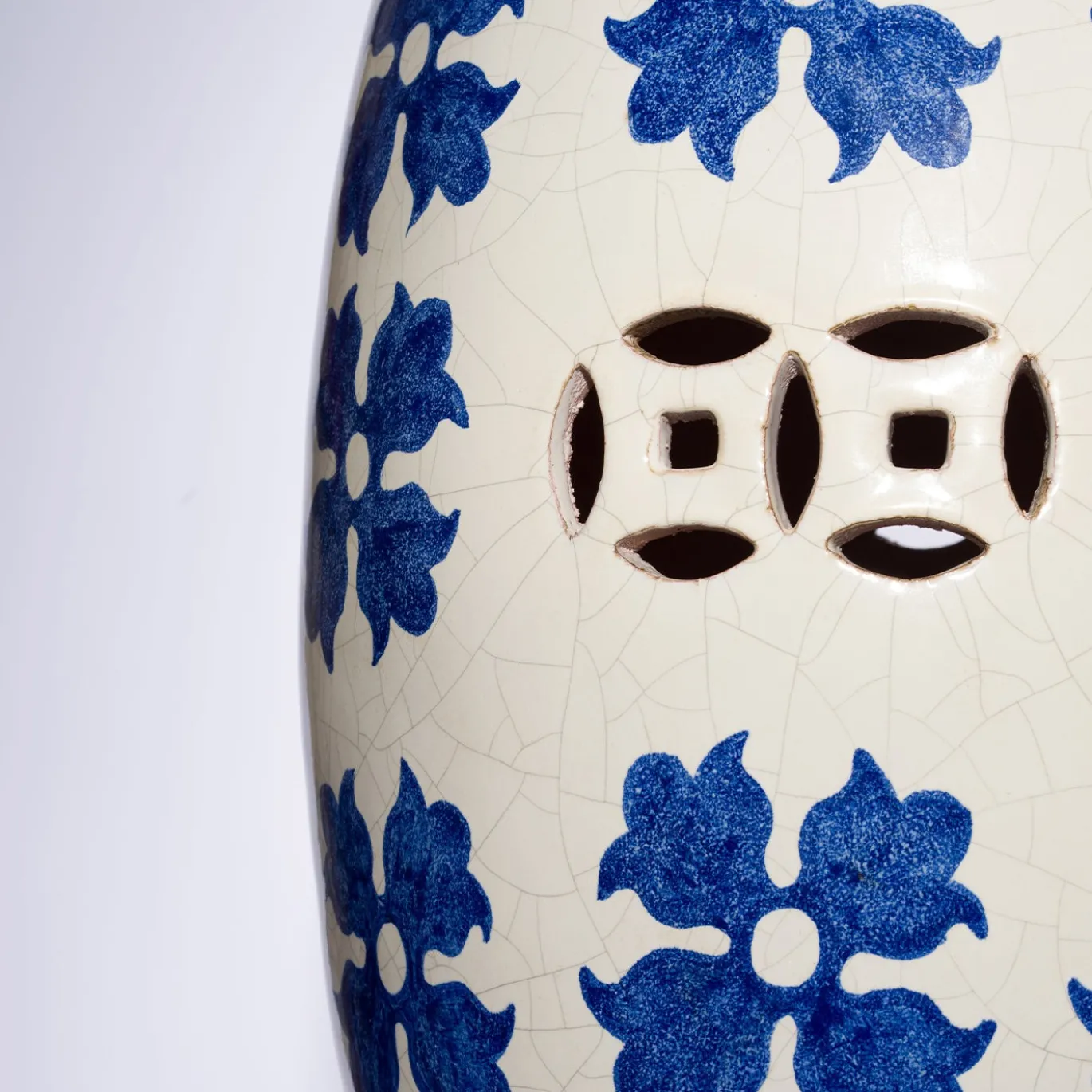 Sedile Decorativo Blue Bloom in Ceramica