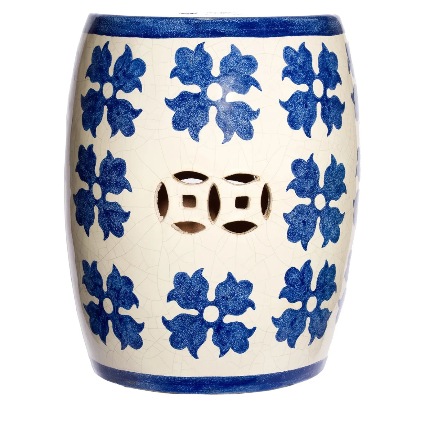 Sedile Decorativo Blue Bloom in Ceramica