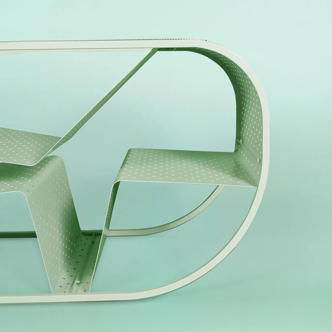 Seduta e tavolino Flip Mint di Salomé Hazan