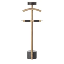 Servomuto Patrick in legno di rovere con base in marmo nero