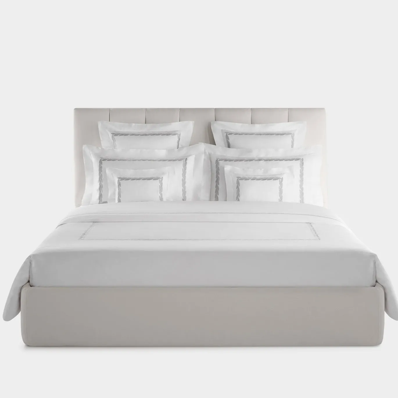 Set copripiumino Botero ricamato in cotone percalle bianco