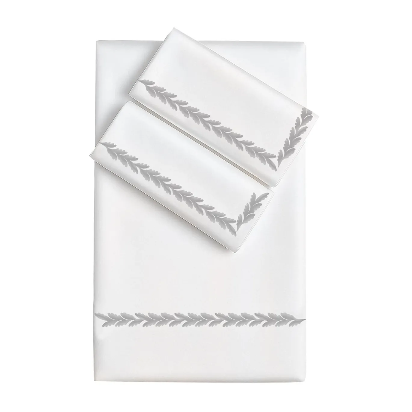 Set copripiumino Botero ricamato in cotone percalle bianco