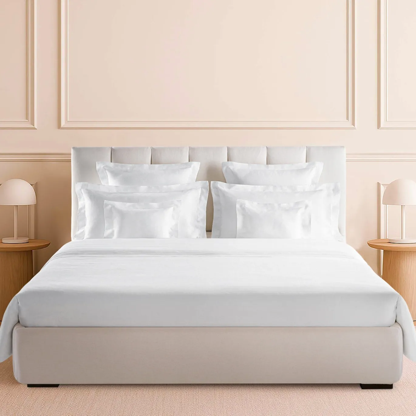 Set copripiumino King Size Provenza in lino bianco leggero
