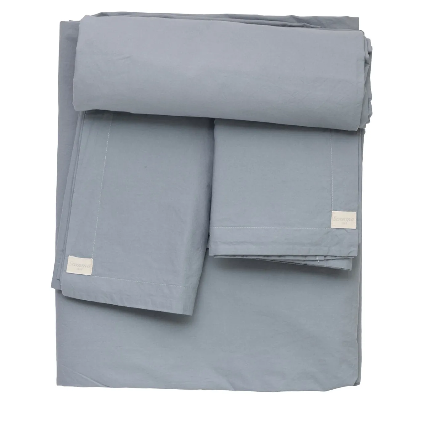Set copripiumino Memoria in cotone biologico azzurro