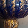 Set di 2 applique blu e oro a forma di tulipano