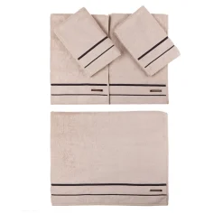 Set di asciugamani da bagno grandi - Nero e beige