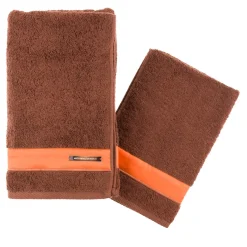 Set di asciugamani da bagno - Marrone e arancione