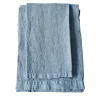Set di asciugamani in lino blu chiaro