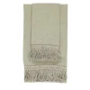 Set di 2 asciugamani in lino color menta con lunghe frange
