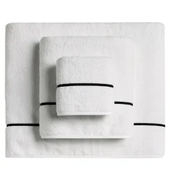 Set di asciugamani ricamati BACCHETTA in cotone spugna bianco