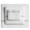 Set di asciugamani ricamati Recoleta in Cotone Spugna Bianco