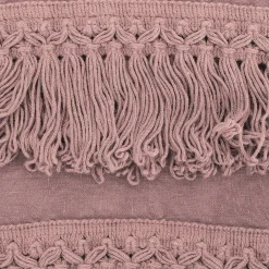 Set di asciugamani rosa vintage con frangia lunga