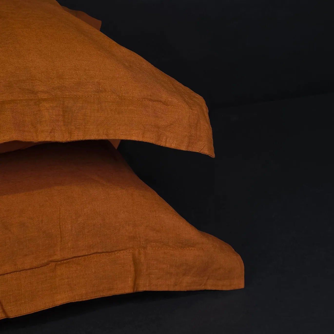 Set di biancheria da letto Autumn Orange in lino puro