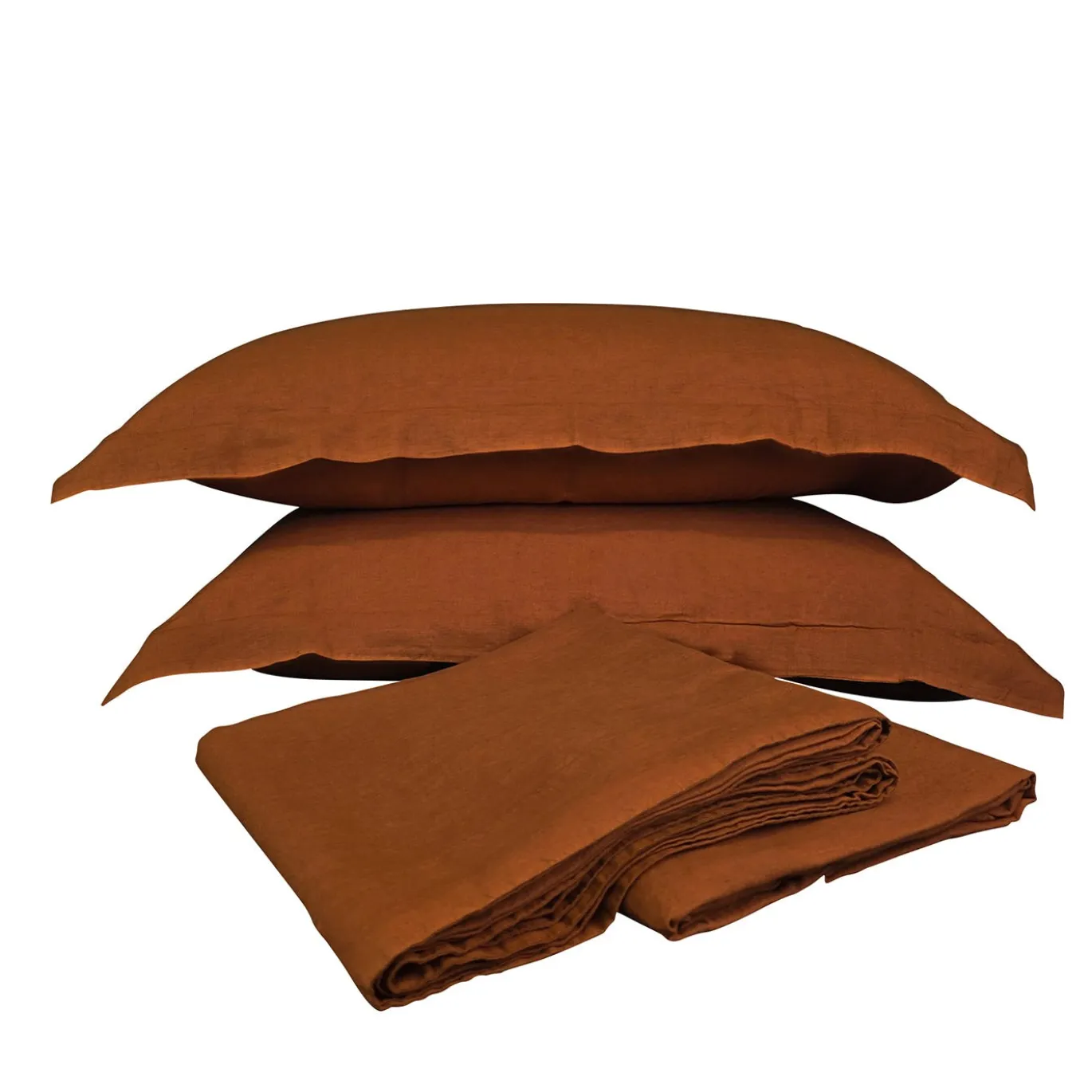 Set di biancheria da letto Autumn Orange in lino puro