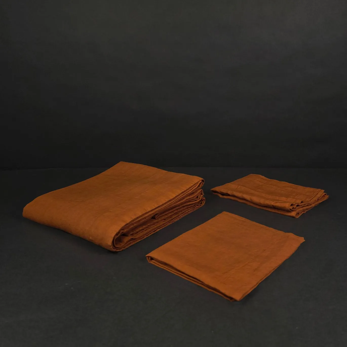 Set di biancheria da letto Autumn Orange in lino puro