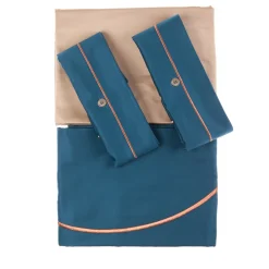 Set di biancheria da letto estiva - Blu petrolio e beige