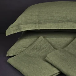 Set di biancheria da letto Forest Green in lino puro