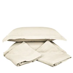 Set di biancheria da letto Ivory in lino puro con copripiumino king