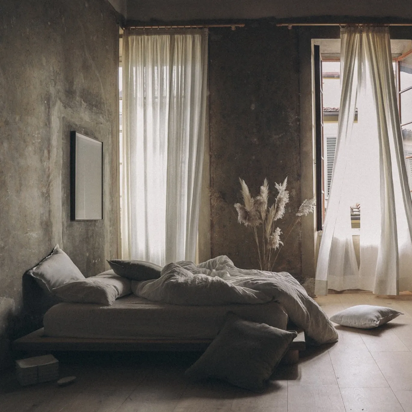Set di biancheria da letto Ivory in lino puro con copripiumino king