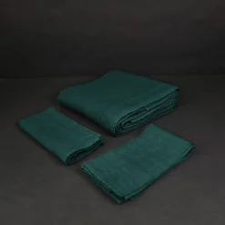 Set di biancheria da Letto Lagoon Green in Lino Puro
