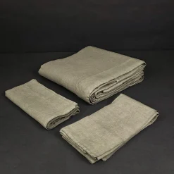 Set di biancheria da letto Sand in lino puro con copripiumino king