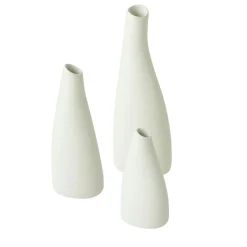 Set di 3 bottiglie decorative bianche