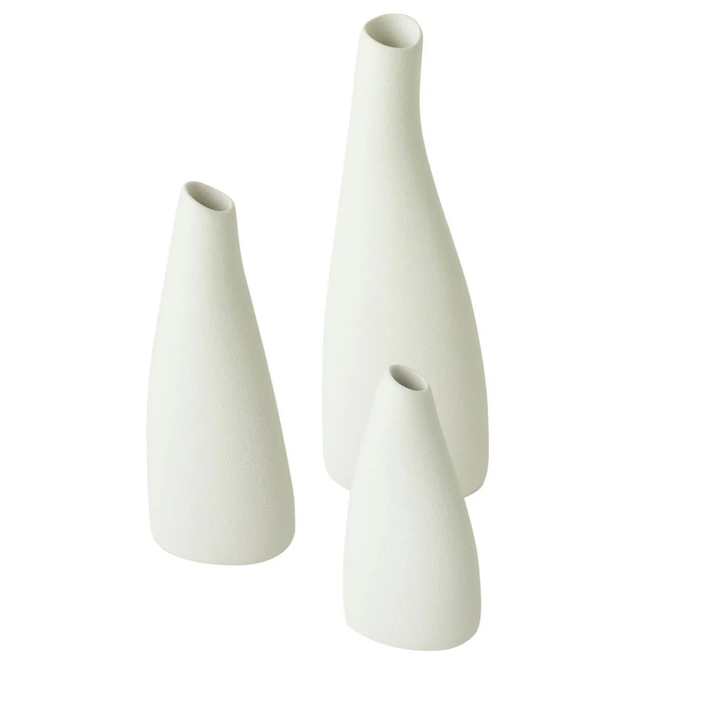 Set di 3 bottiglie decorative bianche